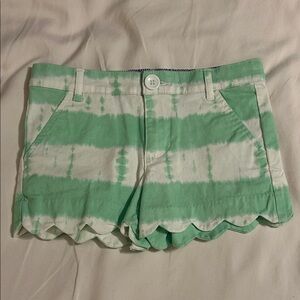 crown & ivy Green and White Tie-Dye Kids Shorts